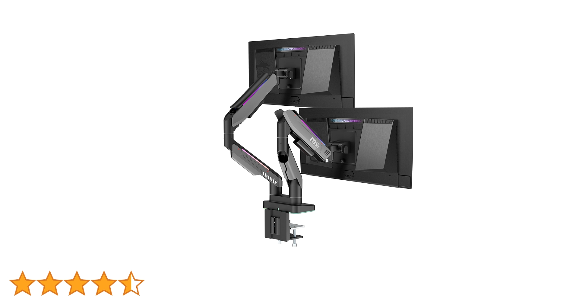 MSI MPG MT201DR RGBモニターアーム ＋おまけの保護プレート付き MSI MPG MT201DR - Premium RGB Dual Monitor Stand Arms, 17-35